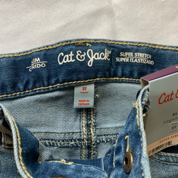 CAT AND JACK. SLIM CENIDO. SUPER STRETCH. SIZE 2T. MADE IN VIETNAM. - Picture 3 of 7